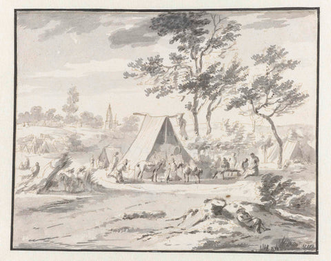 Encampment of the Army of Willem III near Halle, Josua de Grave (possibly copy after) Canvas Print