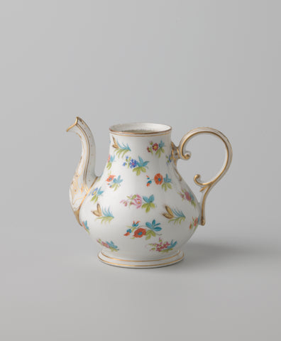 Theepot with flower sprays, anonymous, c. 1860 Canvas Print