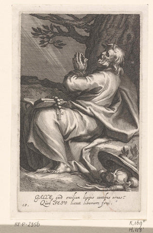 Saint Gallace of Helvetia as hermit, Boetius Adamsz. Bolswert, 1590 – 1612 Canvas Print