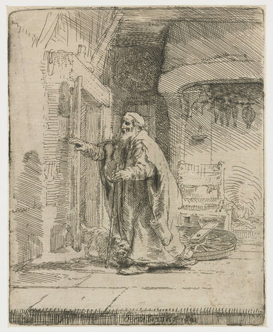 The blindness of Tobit: the larger plate, Rembrandt van Rijn, 1651 Canvas Print