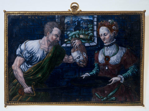 Plaque with Salome with the Head of John the Baptist, Pierre Courteys (I) (attributed to), c. 1550 - before 1591 Canvas Print