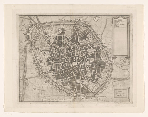 Map of Bruges, C. Janssens, 1777 Canvas Print