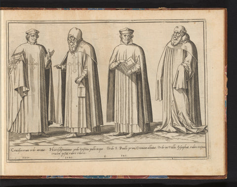 Four monks from different orders, Abraham de Bruyn, in or before 1581 Canvas Print