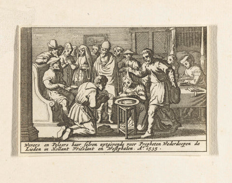 Baptism of the Anabaptists, 1535, Pieter Hendricksz. Schut, 1629 - 1652 Canvas Print