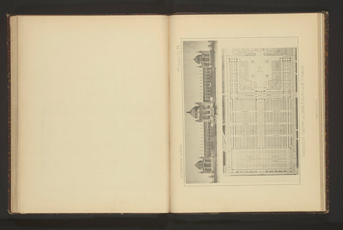 View of the World's Fair and a reproduction of a design of a map of the Paris World's Fair in 1889 by Jean-Camille Formigé, Paul Dujardin, c. 1881 - in or before 1886 Canvas Print