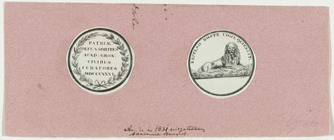 Memorial medal awarded to volunteer hunters of the University of Groningen, 23 September 1831, anonymous, 1831 Canvas Print