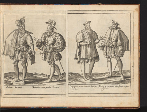 Four men, dressed according to fashion in Germany c. 1580, Abraham de Bruyn, 1581 Canvas Print