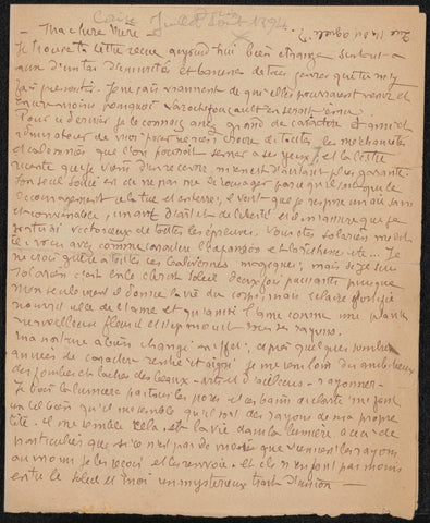 Letter to Héloïse Bernard-Bodin, Émile Bernard, c. 1895 Canvas Print