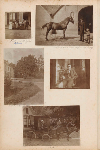 Nuesink van de Bellinkhof and son posing with a horse, anonymous, 1897 Canvas Print