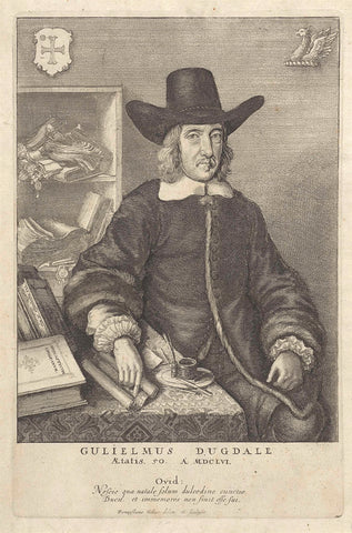 Portrait of William Dugdale, Wenceslaus Hollar, 1656 Canvas Print