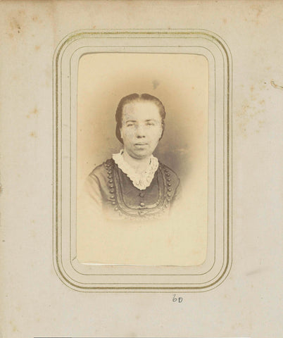 Portrait of a woman with a white collar and raised hair, anonymous, c. 1860 - c. 1900 Canvas Print