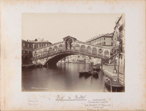 Rialto Bridge over the Grand Canal in Venice, Carlo Ponti, 1860 - 1881 Canvas Print