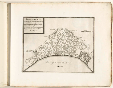 Map of Bordeaux, ca. 1702, anonymous, 1702 - 1703 Canvas Print