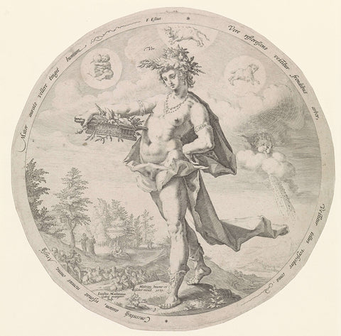 Spring (Ver), Jacob Matham, 1601 - 1652 Canvas Print