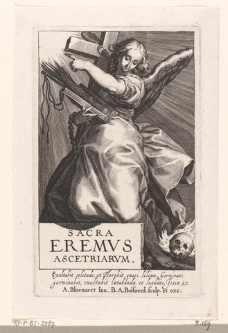 Angel with attributes of hermit, Boëtius Adamsz. Bolswert, 1619 Canvas Print