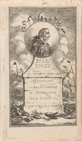 Portrait of Paul Jones, Simon Fokke, 1779 - 1784 Canvas Print