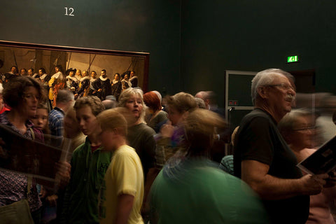 Visitors with in the background The skinny company and a passage on the right, 2009 Canvas Print