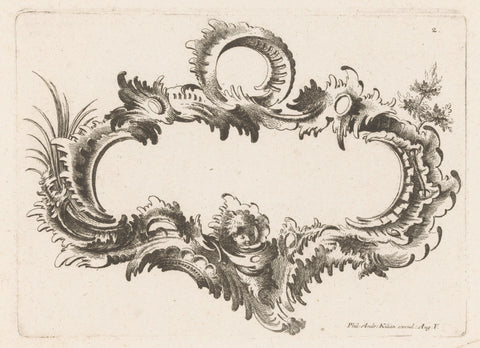 Cartouche met putto, Joseph Huber, 1747-1759 Canvas Print