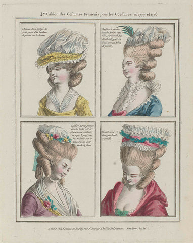 Gallerie des Modes et Costumes Français, 1777-1778, D 19 : Chapeau demi négligé (...), anonymous, 1778 Canvas Print