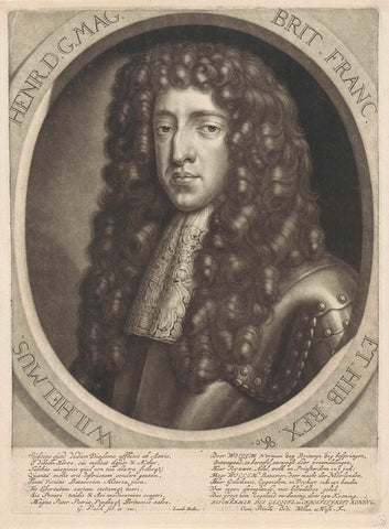 Portrait of Stadtholder William III, King of England, Gerard Valck, 1689- 1726 Canvas Print