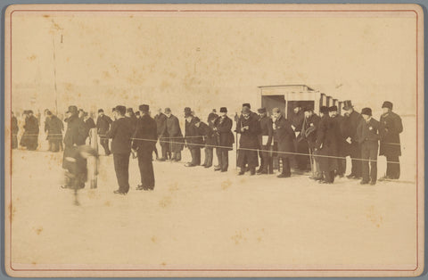 Group of men along the track of the Amsterdam Ice Club, Sigmund Löw (possibly), 1891 Canvas Print