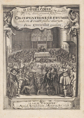 Courtroom with Jacob Gerritsz. Coren, Andries Jacobsz. Stock, 1633 Canvas Print