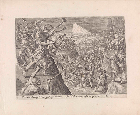 Gideon overtakes the Midjanites, Maerten de Vos, 1585 Canvas Print