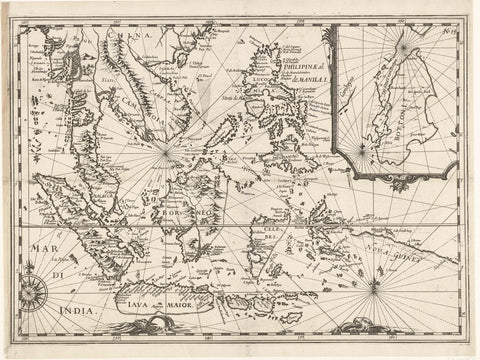 Map of the East Indies, 1616, anonymous, 1646 Canvas Print