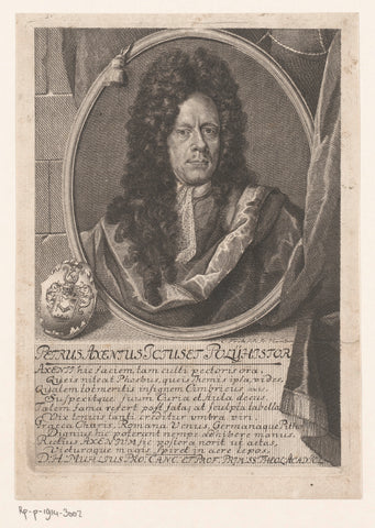 Portret van Peter Axen, Christian Fritzsch, 1705 - 1707 Canvas Print