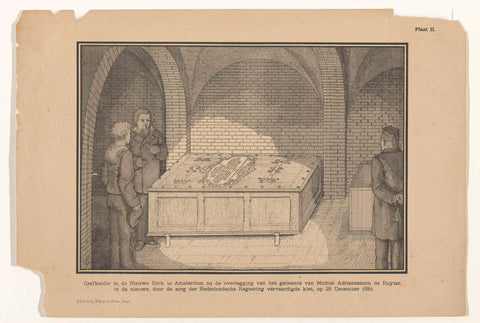 Crypt in the Nieuwe Kerk in Amsterdam after the presentation of the bones of Michiel Adriaenszoon de Ruyter, in the new coffin manufactured by the care of the Nederlandsche Regeering, on 28 December 1881, Wegner & Mottu, 1881 - 1882 Canvas Print