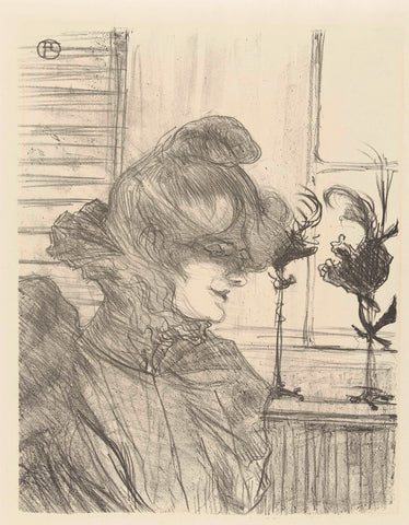 Portrait of Louise Blouet (Le Margouin) in the studio of Renée Vert, Henri de Toulouse-Lautrec, 1900 Canvas Print