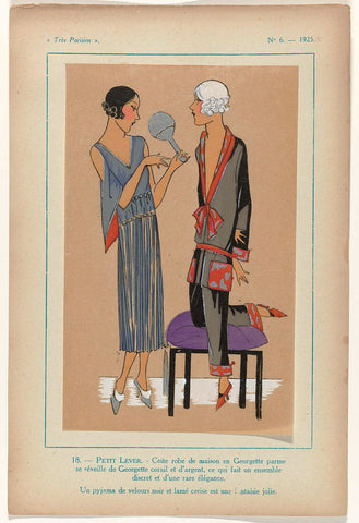 Très Parisien, 1925, No. 6, Pl. 18.- PETIT LEVER, G-P. Joumard (1925) Canvas Print