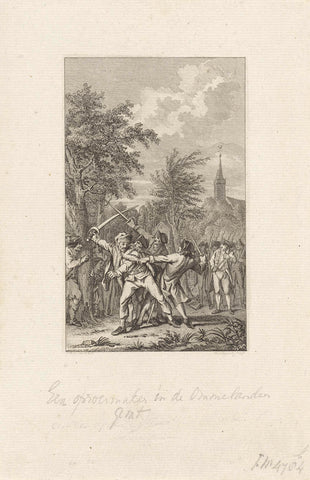 Arrest of a riot cracker in the Ommelanden, 1787, Reinier Vinkeles (I), 1797 Canvas Print