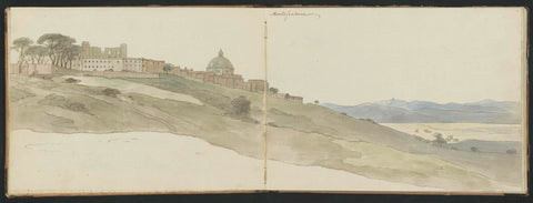 View of Montefiascone, Abraham Teerlink, c. 1808 - c. 1857 Canvas Print