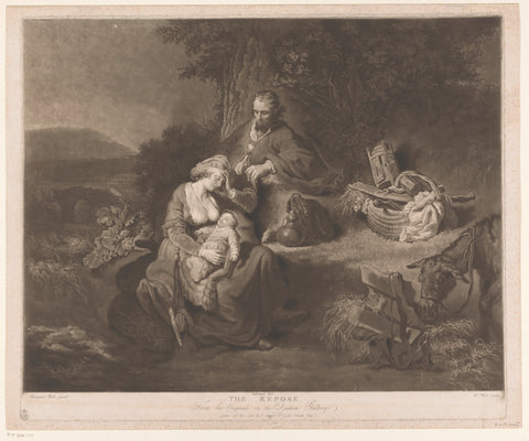 Rest on the Flight into Egypt, William Ward, 1792 Canvas Print