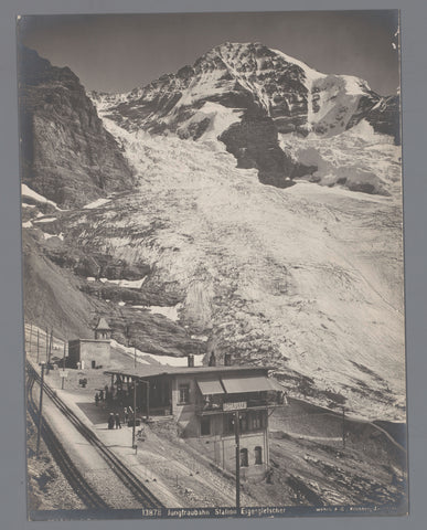 Jungfraubahn, Eigergletscher station, Eiger mountain in the background, Bernese Alps, Switzerland, Gebrüder Wehrli, in or after 1912 - c. 1925 Canvas Print