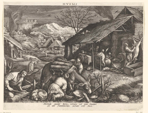 Winter, Johann Sadeler (I), 1560 - 1600 Canvas Print