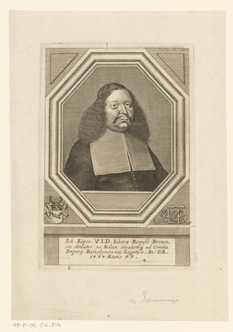 Portrait of Johann Köper, Matthias van Sommer, 1667 Canvas Print