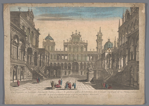 View of the courtyard of a building, Basset, 1700 - 1799 Canvas Print