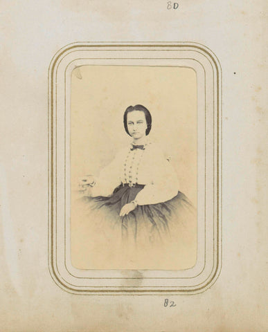 Portrait of a woman with a white blouse and raised hair, anonymous, c. 1860 - c. 1880 Canvas Print