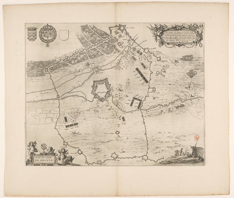 Map of the siege of Heusden by the French, 1639, anonymous, 1652 Canvas Print