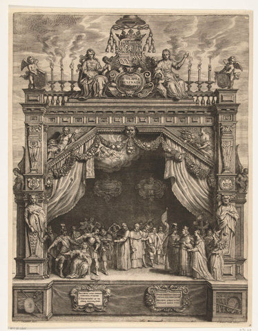 Triumphal Arch with Ferdinand of Austria and Dutch Virgin with Allegorical Figures, Schelte Adamsz. Bolswert, 1635 Canvas Print