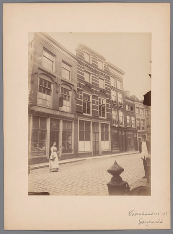 Buildings on the Voorstraat 153-155 in Dordrecht, anonymous (Monumentenzorg) (attributed to), A.J.M. Mulder (possibly), c. 1880 - c. 1910 Canvas Print