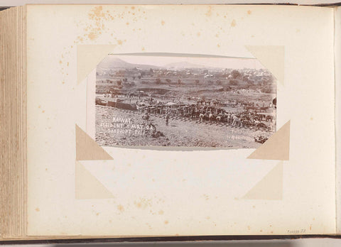 Derailed wagons in railway accident at Das Poort in South Africa, Middelraad, 1902 Canvas Print