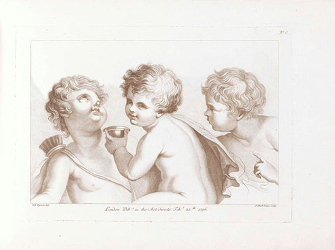 Drie putti ,Francesco Bartolozzi, 1796 Canvas Print