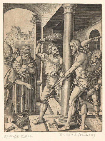 Flogging of Christ by soldiers, Albrecht Dürer, 1656 - 1699 Canvas Print