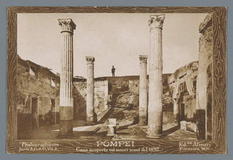 Pompeii/ House discovered in the new excavations of 1892, Alinari, 1896 Canvas Print