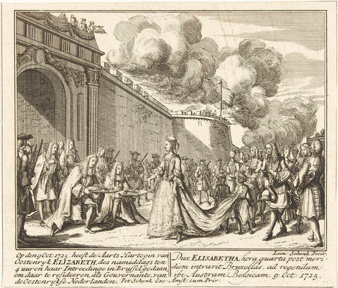 Entry of Governor Maria Elisabeth of Austria in Brussels, 1725, Leonard Schenk, 1725-1727 Canvas Print