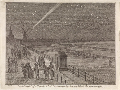 Comet above Amsterdam, 1769, Aert Schouman, 1769 Canvas Print