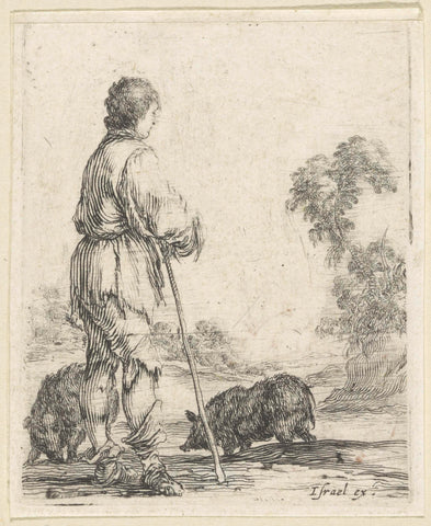 Prodigal Son Herding the Pigs, Stefano della Bella, 1620 - 1664 Canvas Print